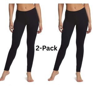 2 Pack Women’s Velvety Soft Lightweight Leggings, High-Rise Skinny Fit, L